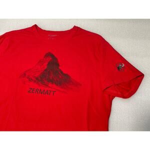 Mammut Zermatt Mountain T-shirt Red Size XL Embroidered Logos